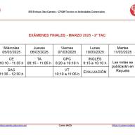 EXÁMENES FINALES DE MARZO 2º ACTIVIDADES COMERCIALES